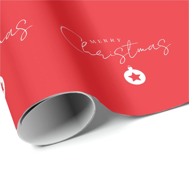 Papier Cadeau Happy Holidays Christmas New Year Season Red (Coin rond)