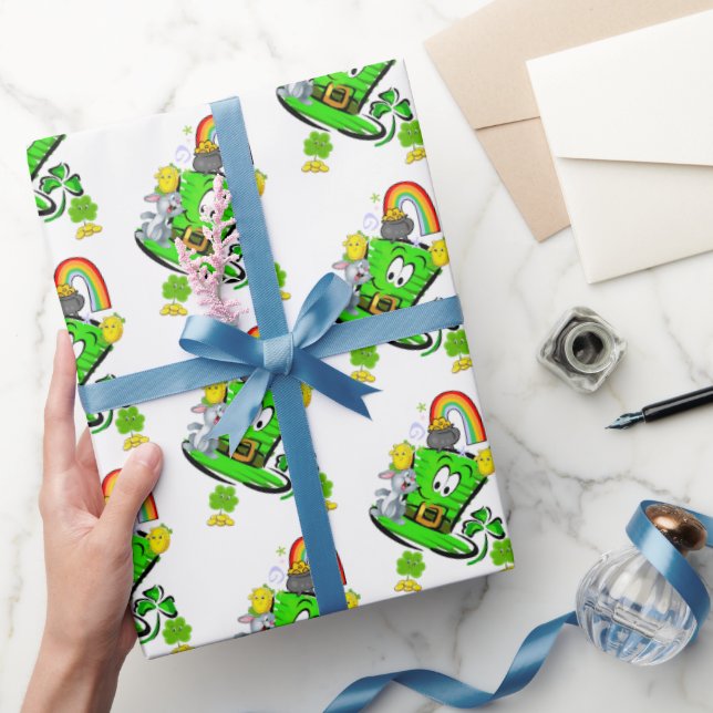 Papier Cadeau Happy St. Patrick's Day Rabbit Wrapping Paper (Cadeaux)
