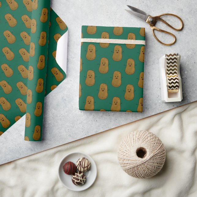 Papier Cadeau Happy Sweet Potato Hunter Green (Artisanat)