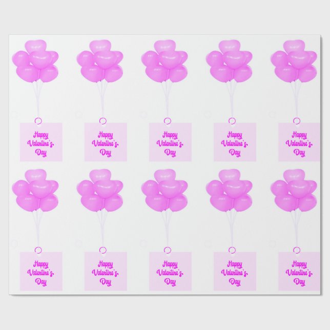 Papier Cadeau Happy Valentine's Day Wrapping Paper (Plat)
