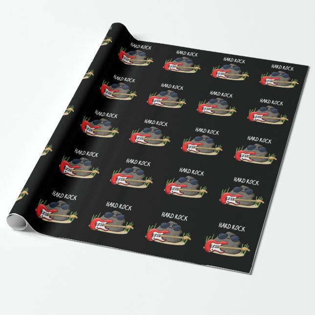 Papier Cadeau Hard Rock Funny Geology Music Pun Dark BG (Déroulé)
