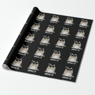 Papier Cadeau Harmoni cat Funny Harmonica Cat Pun Dark BG