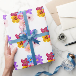 Papier Cadeau Harmonie de printemps - Bouquet de fleurs mixtes à