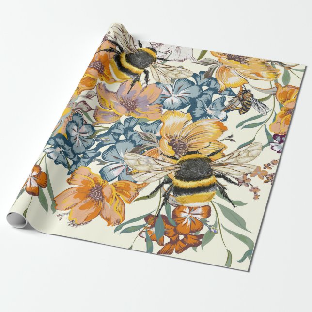 Papier Cadeau Harmonie des abeilles (Déroulé)