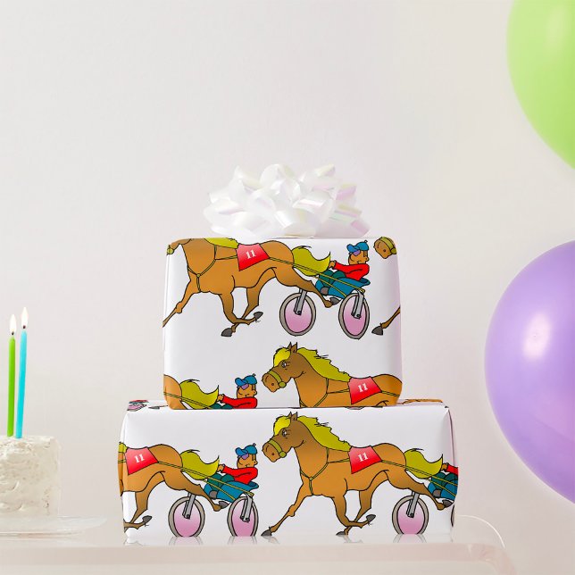 Papier Cadeau Harness Racing Cheval et conducteur (Créateur téléchargé)