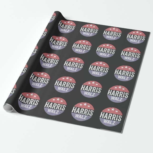 Papier Cadeau Harris Walz 2024 Election Kamala Tim Waltz America (Déroulé)
