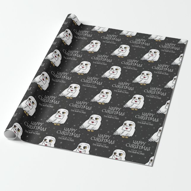 Papier Cadeau Harry Potter | Hedwig - Joyeux Noël (Déroulé)