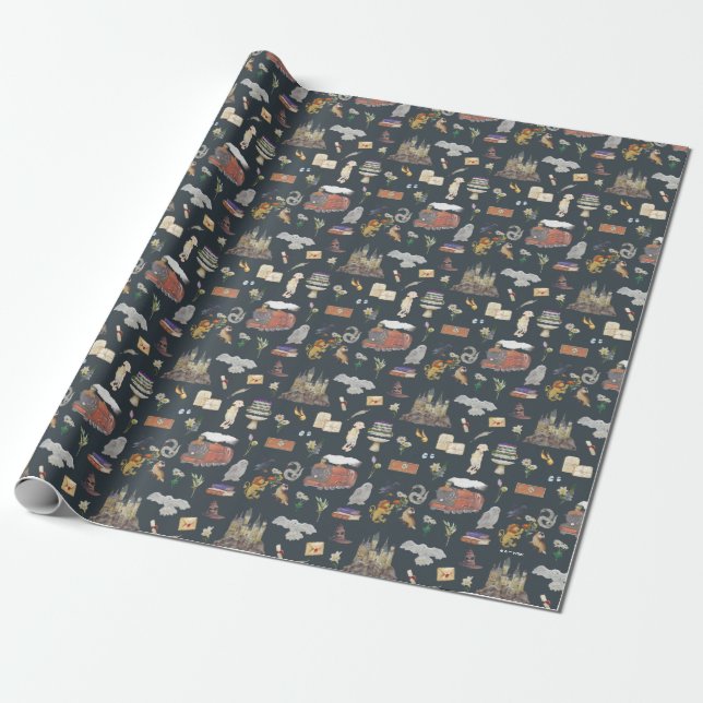 Papier Cadeau HARRY POTTER™ | Motif icônes (Déroulé)