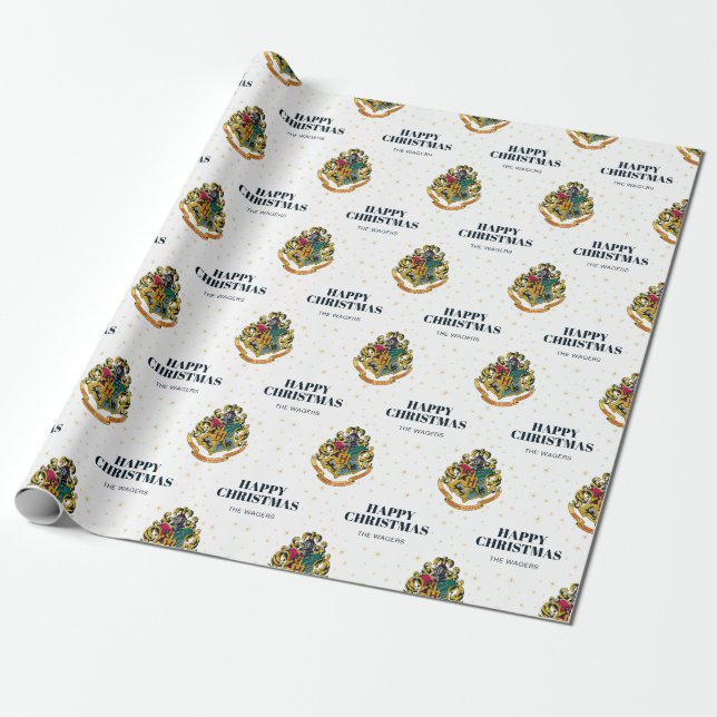 Papier Cadeau Harry Potter personnalisé | Cimier de Poudlard - N (Déroulé)