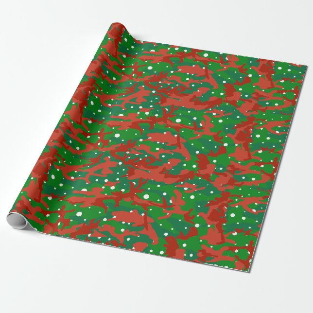Papier Cadeau Haus Du Camouflage De Camo Xmas (Déroulé)