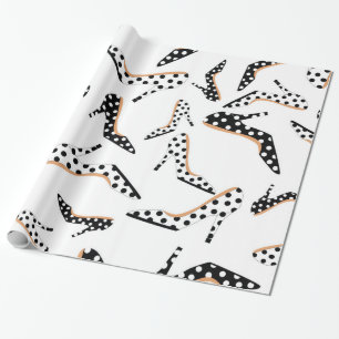 Papier Cadeau Haut talons blanc et noir