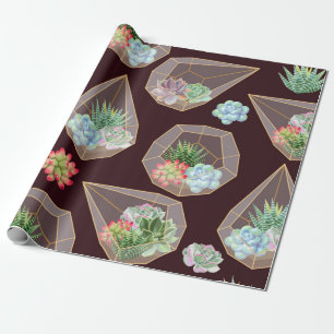 Papier Cadeau Haute précision succulent et cactus sans couture 