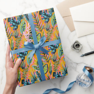 Papier Cadeau Hawaiian Tropical Feuilles Et Plante Imprimer Moti