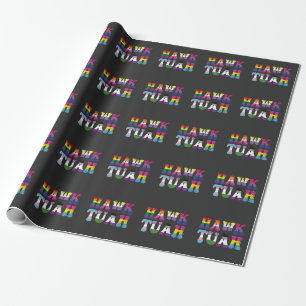 Papier Cadeau Hawk Tuah Funny LGBTQ Rainbow Flag Ally Trans