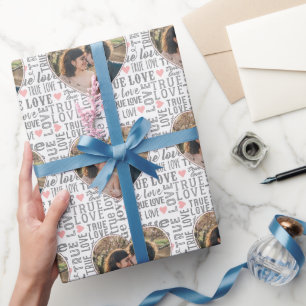 Papier Cadeau Heart Shaped Photo True Love Valentines or Wedding