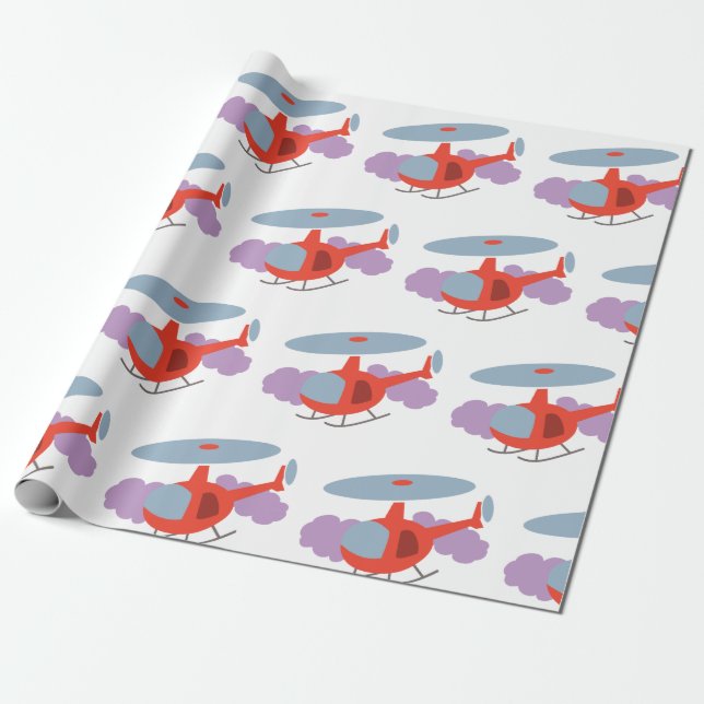 Papier Cadeau Hélicoptère (Déroulé)