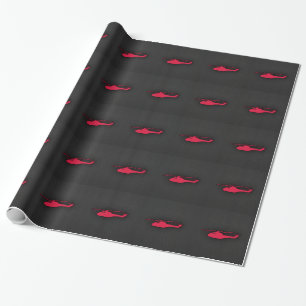 Papier Cadeau Hélicoptère rouge Crimson