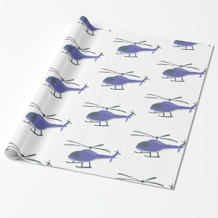 Papier Cadeau Hélicoptère volant mignon
