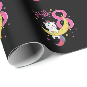 Papier Cadeau Hello 8 Chat Licorne Lune Käse