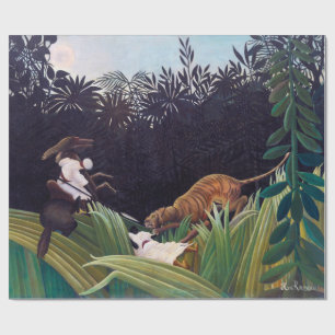 Papier Cadeau Henri Rousseau - Éclaireurs attaqués par un tigre