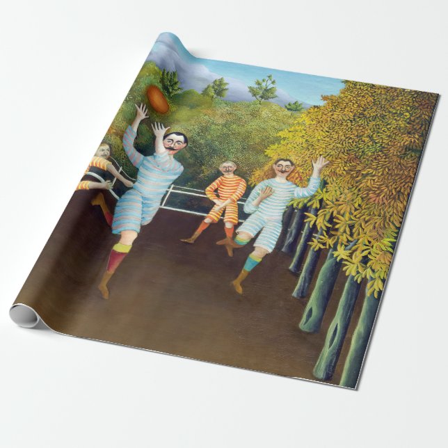 Papier Cadeau Henri Rousseau - Les joueurs de football (Déroulé)