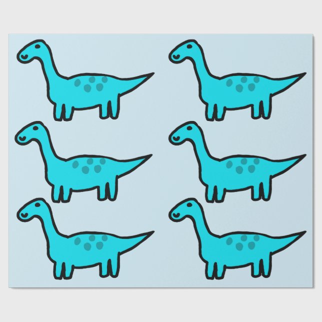 Papier Cadeau Herbert the Blue Dinosaur Wrapping Paper (Plat)