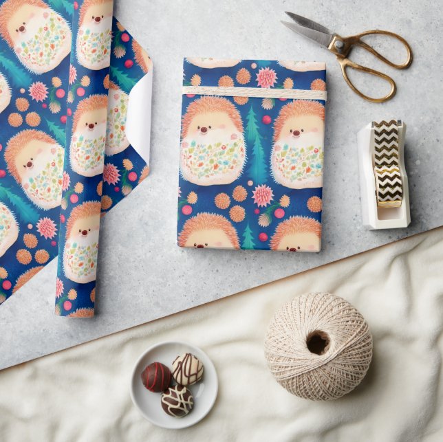Papier Cadeau Hérisson de Noël fantastique (Artisanat)