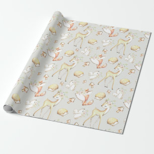Papier Cadeau Hérisson mignon de Fox de lapin de cerfs communs
