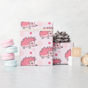 Papier Cadeau Hérisson Monogrammé Mignon Heureux