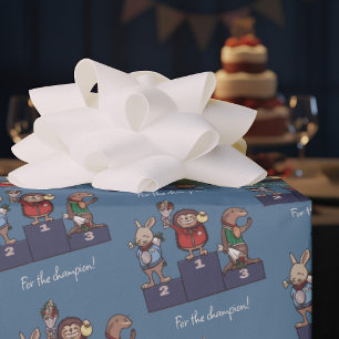 Papier Cadeau Hérisson pour le champion ! Cadeau Félicitations Œ