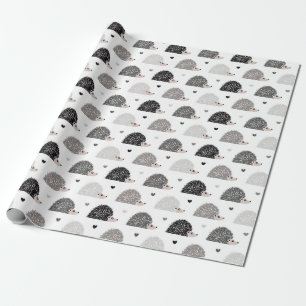 Papier Cadeau Hérissons et coeurs