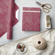 Herringbone Chevron Motif Luxuriant Rouge