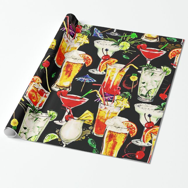 Papier Cadeau Heure de cocktail dans les tropiques (Déroulé)