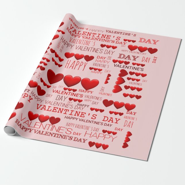 Papier Cadeau  Heureuse Sainte-Valentin (Déroulé)