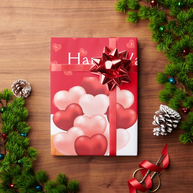 Papier Cadeau Heureuse Sainte-Valentin mignon Ours Teddy (Cadeau de vacances)