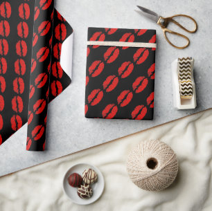 Papier Cadeau Heureuse Sainte-Valentin Red Lips