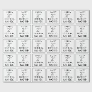 Papier Cadeau HEUREUX 2E ANNIVERSAIRE ; Style Art Déco ; Nom per