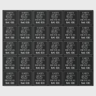 Papier Cadeau HEUREUX 65E ANNIVERSAIRE ; Style Art Déco avec/ No