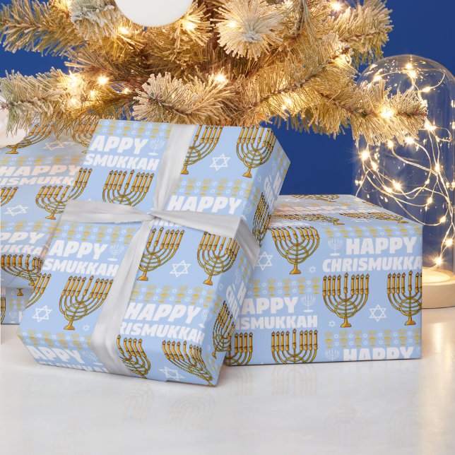 Papier Cadeau Heureux Chrismukkah Menorah (Vacances)