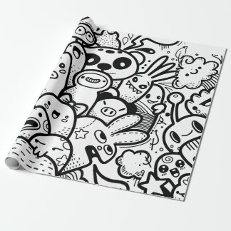 Papier Cadeau HEUREUX papier d'enveloppement MONSTER