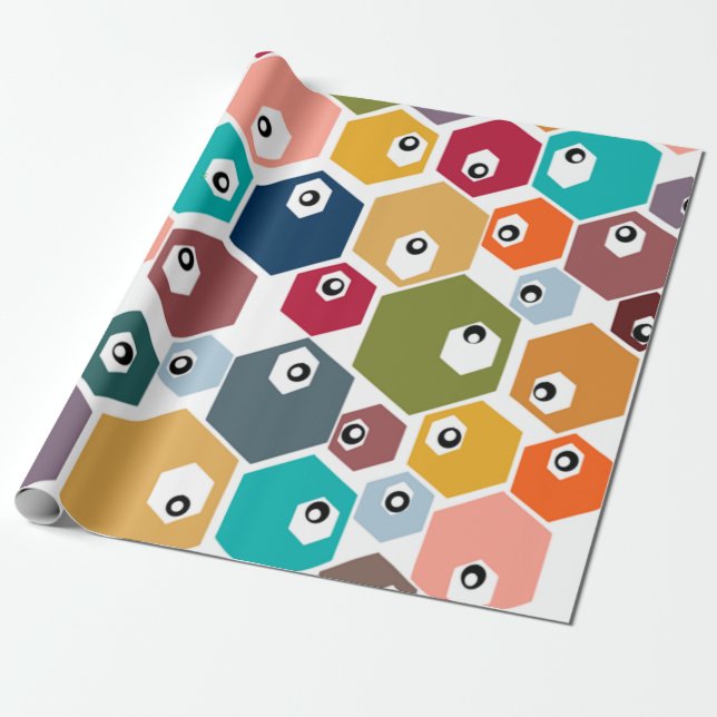 Papier Cadeau Hexagon Eyeballs  (Déroulé)