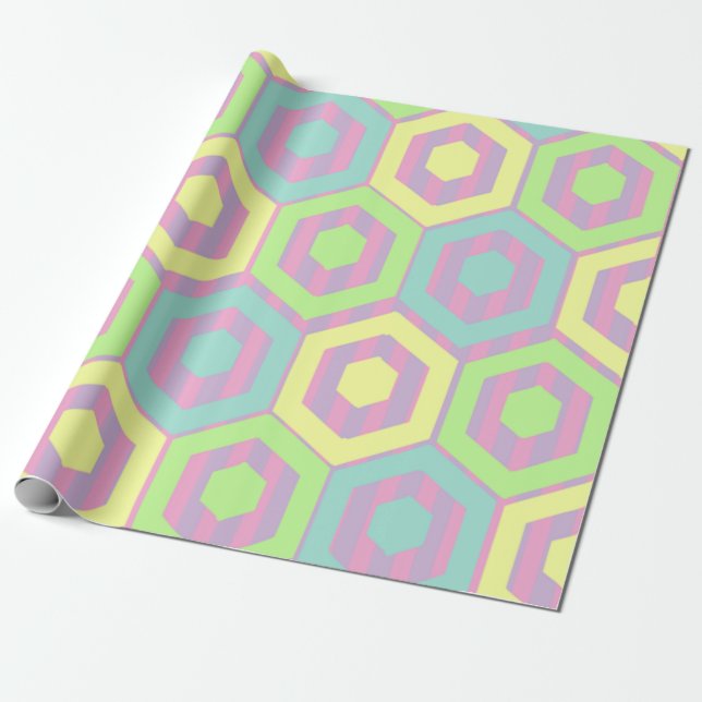 Papier Cadeau Hexagones de Pâques (Déroulé)