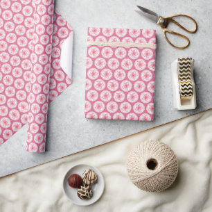 Papier Cadeau Hibiscus & dentelle PINK