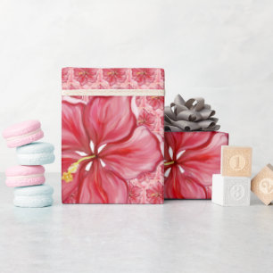 Papier Cadeau Hibiscus & dentelle RED