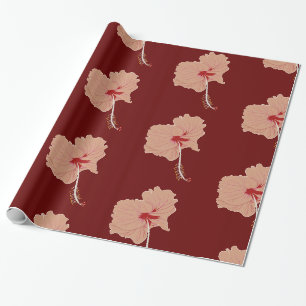Papier Cadeau Hibiscus Floral Art Spécial