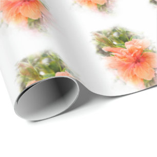 Papier Cadeau hibiscus orange dans un masque souple