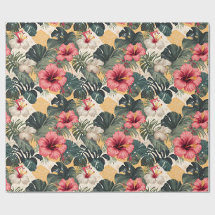 Papier cadeau Hibiscus Palm Coconut