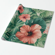 Hibiscus tropical et Monstera
