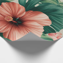 Hibiscus tropical et Monstera