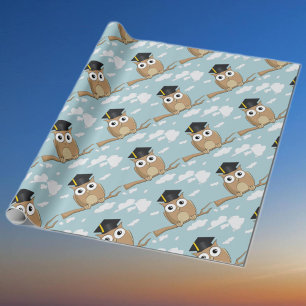 Papier Cadeau Hibou diplômé